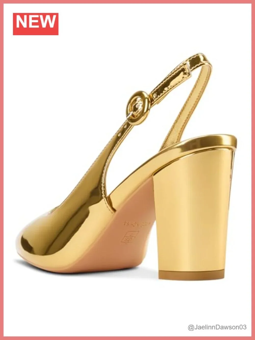 Women's Pointed Toe Slingback Block Heel Pumps, 3.2 Inch Chunky Heel, Slip-On